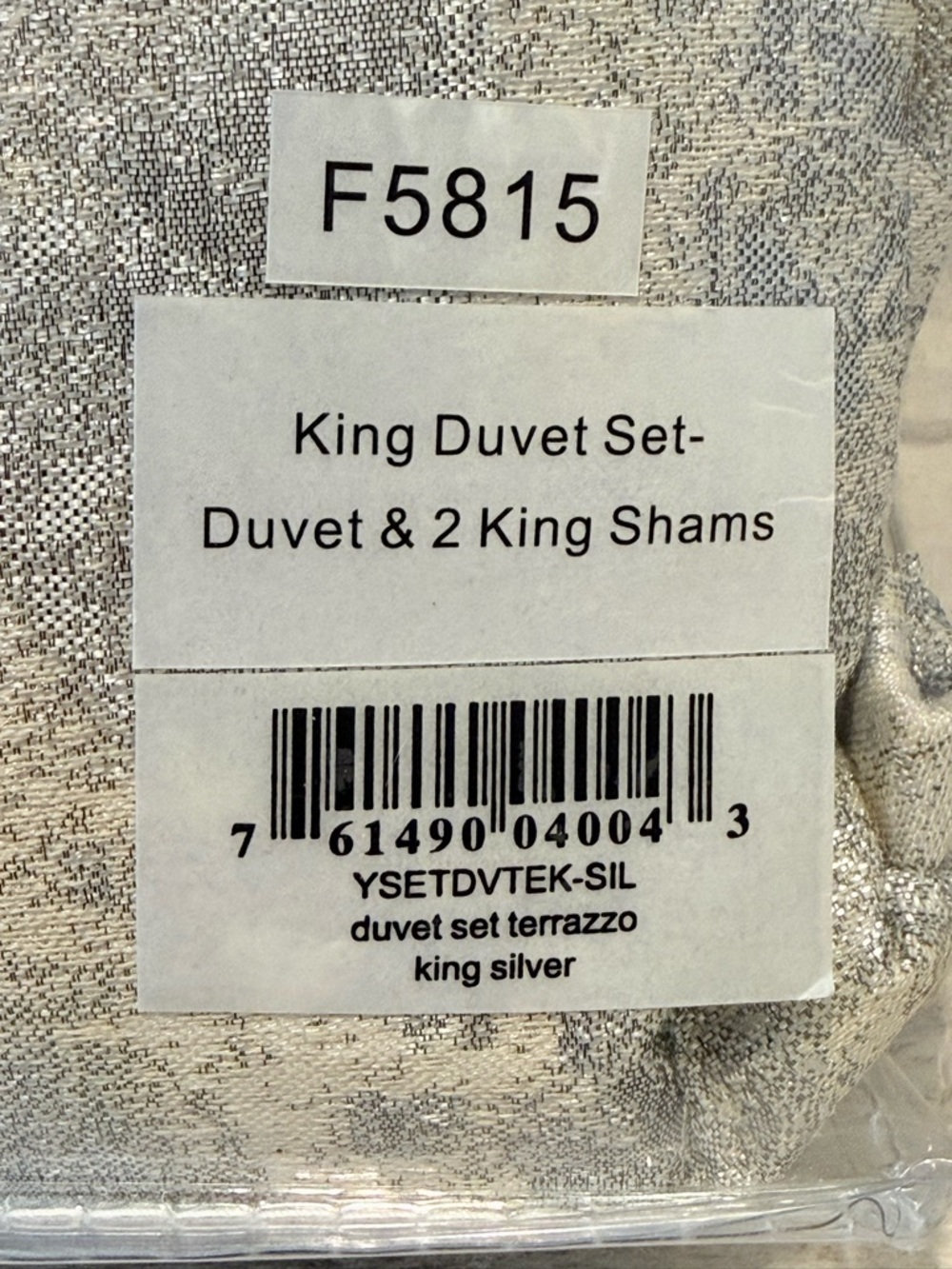 The Art Of Home Ann Gish King Duvet Set Terrazzo Silver New $525 W/Pillow Shams - Picture 4 of 12